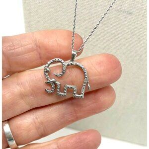 Elephant Pendant Necklace - 925 Sterling Silver - Boho Minimalist Delicate